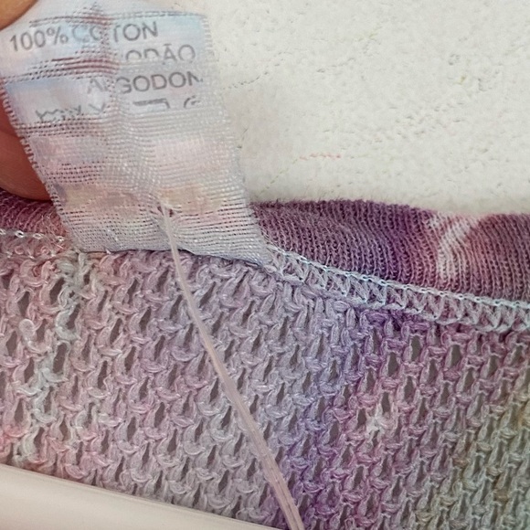 Handmade Geode Tie Dye Tank Top Shirt Womens Size Small Pastel Mesh Sheer Pink - Picture 6 of 10